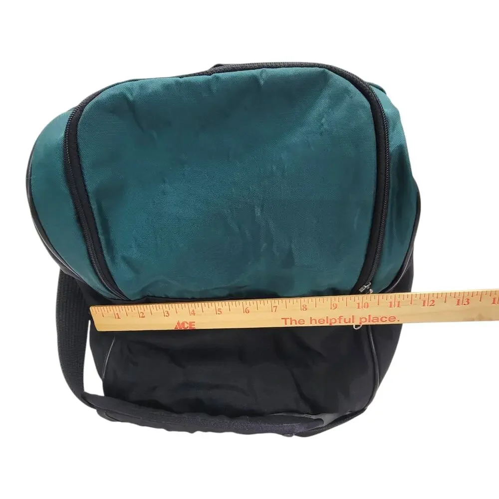 Vintage 90s Nike Duffle Bag Green Black Large Gym Travel Swoosh Made In Korea
